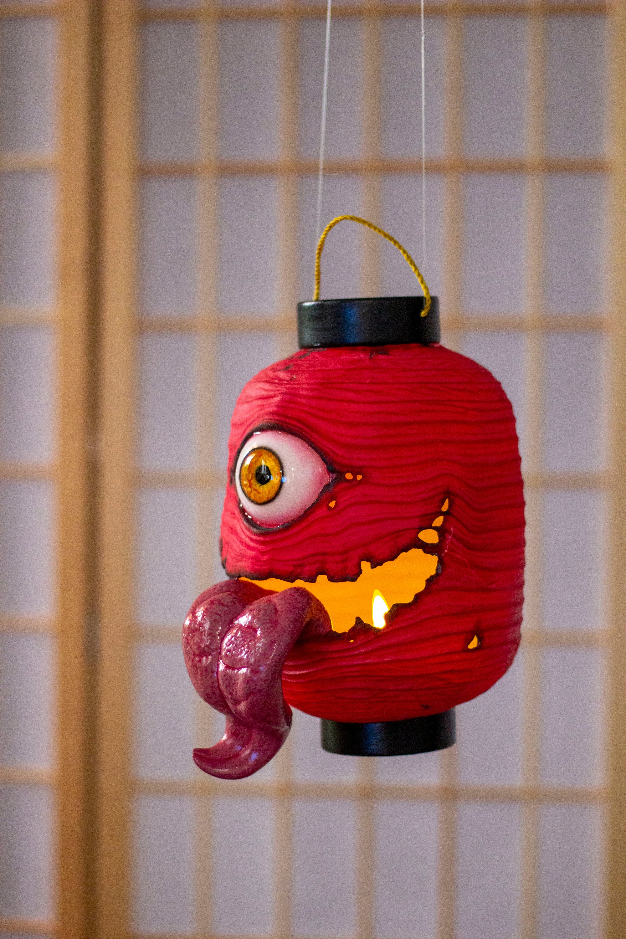 Red Chōchin obake resin lantern [PREORDER] | Fuego Fatuo Art